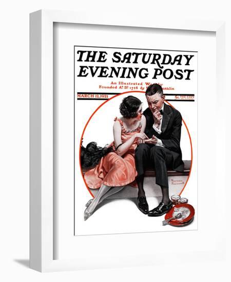 "Palm Reader" or "Fortuneteller" Saturday Evening Post Cover, March 12,1921-Norman Rockwell-Framed Giclee Print