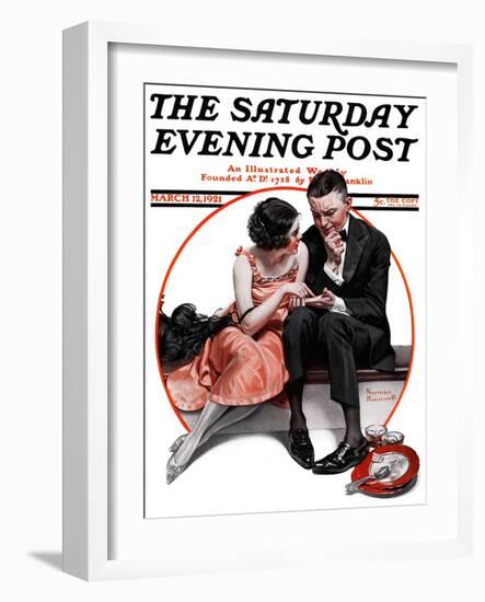 "Palm Reader" or "Fortuneteller" Saturday Evening Post Cover, March 12,1921-Norman Rockwell-Framed Giclee Print