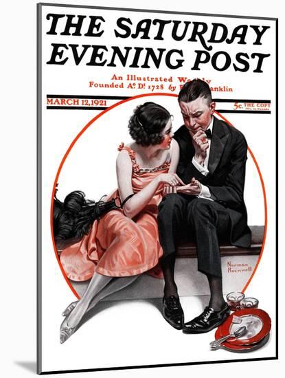 "Palm Reader" or "Fortuneteller" Saturday Evening Post Cover, March 12,1921-Norman Rockwell-Mounted Giclee Print