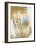 Palm Shadows Aqua on Gold II-Melonie Miller-Framed Art Print