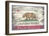 Palm Springs, California - Barnwood State Flag-Lantern Press-Framed Art Print