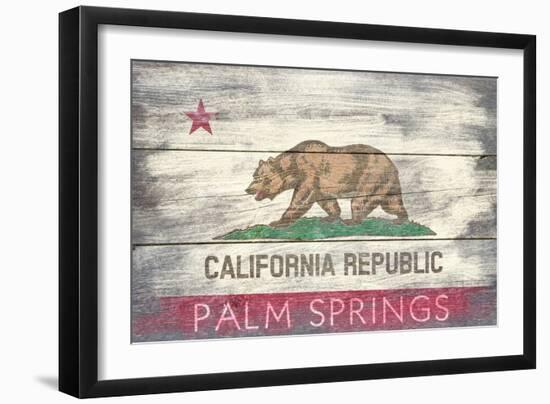 Palm Springs, California - Barnwood State Flag-Lantern Press-Framed Art Print