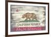 Palm Springs, California - Barnwood State Flag-Lantern Press-Framed Premium Giclee Print