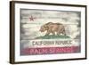 Palm Springs, California - Barnwood State Flag-Lantern Press-Framed Art Print