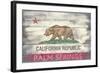 Palm Springs, California - Barnwood State Flag-Lantern Press-Framed Art Print
