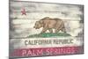 Palm Springs, California - Barnwood State Flag-Lantern Press-Mounted Art Print