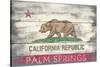 Palm Springs, California - Barnwood State Flag-Lantern Press-Stretched Canvas