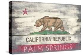 Palm Springs, California - Barnwood State Flag-Lantern Press-Stretched Canvas