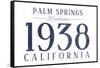 Palm Springs, California - Established Date (Blue)-Lantern Press-Framed Stretched Canvas