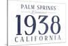 Palm Springs, California - Established Date (Blue)-Lantern Press-Stretched Canvas