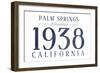 Palm Springs, California - Established Date (Blue)-Lantern Press-Framed Art Print