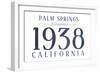 Palm Springs, California - Established Date (Blue)-Lantern Press-Framed Art Print