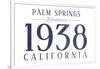 Palm Springs, California - Established Date (Blue)-Lantern Press-Framed Art Print