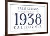 Palm Springs, California - Established Date (Blue)-Lantern Press-Framed Art Print