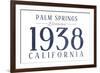 Palm Springs, California - Established Date (Blue)-Lantern Press-Framed Premium Giclee Print
