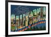 Palm Springs, California - Large Letter Scenes-Lantern Press-Framed Art Print