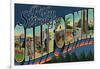 Palm Springs, California - Large Letter Scenes-Lantern Press-Framed Art Print