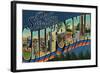 Palm Springs, California - Large Letter Scenes-Lantern Press-Framed Art Print