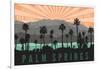 Palm Springs, California - Palm Trees and Mountains-Lantern Press-Framed Art Print