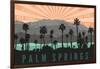 Palm Springs, California - Palm Trees and Mountains-Lantern Press-Framed Art Print