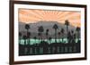 Palm Springs, California - Palm Trees and Mountains-Lantern Press-Framed Premium Giclee Print