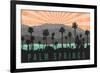 Palm Springs, California - Palm Trees and Mountains-Lantern Press-Framed Premium Giclee Print