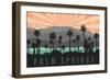 Palm Springs, California - Palm Trees and Mountains-Lantern Press-Framed Art Print