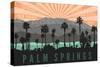 Palm Springs, California - Palm Trees and Mountains-Lantern Press-Stretched Canvas