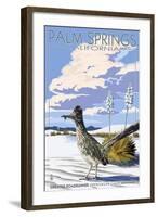 Palm Springs, California - Roadrunner Scene-Lantern Press-Framed Art Print