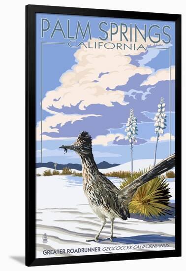 Palm Springs, California - Roadrunner Scene-Lantern Press-Framed Art Print