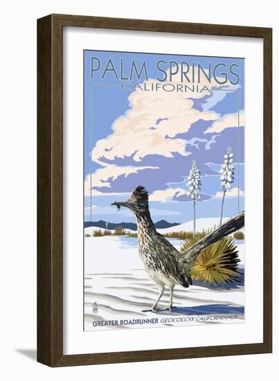 Palm Springs, California - Roadrunner Scene-Lantern Press-Framed Art Print