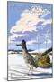 Palm Springs, California - Roadrunner Scene-Lantern Press-Mounted Art Print