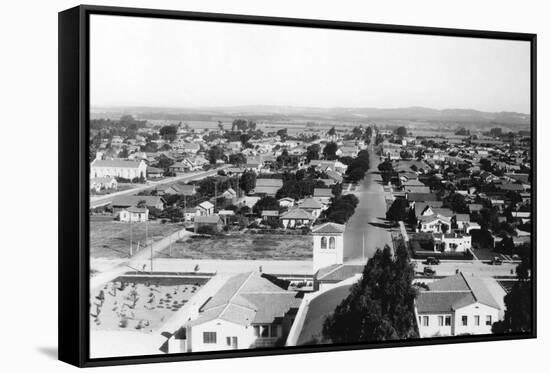 Palm Springs, California Town View Photograph - Palm Springs, CA-Lantern Press-Framed Stretched Canvas