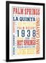 Palm Springs, California - Typography (Multi-Color)-Lantern Press-Framed Art Print