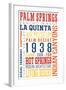 Palm Springs, California - Typography (Multi-Color)-Lantern Press-Framed Art Print