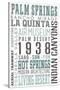 Palm Springs, California - Typography-Lantern Press-Stretched Canvas