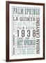 Palm Springs, California - Typography-Lantern Press-Framed Art Print