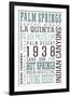 Palm Springs, California - Typography-Lantern Press-Framed Art Print