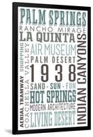 Palm Springs, California - Typography-Lantern Press-Framed Art Print