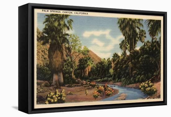 Palm Springs, California - View of Palm Springs Canyon-Lantern Press-Framed Stretched Canvas