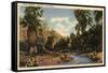 Palm Springs, California - View of Palm Springs Canyon-Lantern Press-Framed Stretched Canvas
