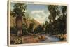 Palm Springs, California - View of Palm Springs Canyon-Lantern Press-Stretched Canvas