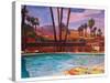 Palm Springs Pool 2-M Bleichner-Stretched Canvas