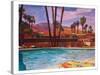 Palm Springs Pool 2-M Bleichner-Stretched Canvas