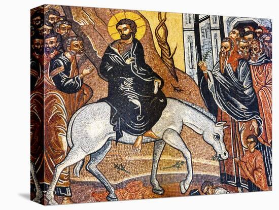 Palm Sunday Mosaic, Saint George's Greek Orthodox Church, Madaba, Jordan.-William Perry-Stretched Canvas