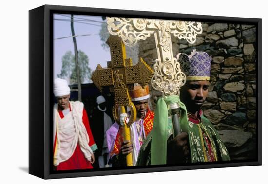 Palm Sunday Procession, Axoum (Axum) (Aksum), Tigre Region, Ethiopia, Africa-Bruno Barbier-Framed Stretched Canvas