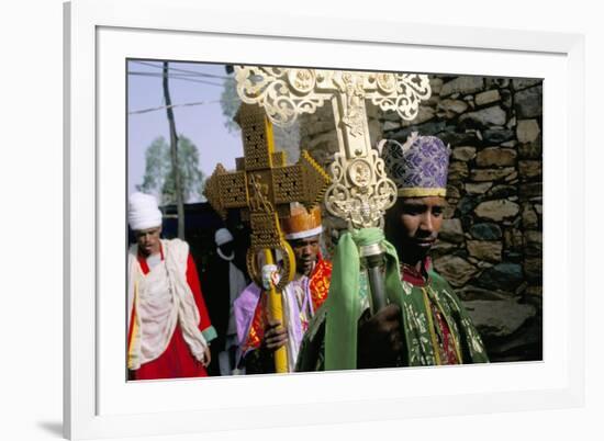 Palm Sunday Procession, Axoum (Axum) (Aksum), Tigre Region, Ethiopia, Africa-Bruno Barbier-Framed Photographic Print