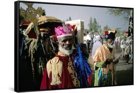 Palm Sunday Procession, Axoum (Axum) (Aksum), Tigre Region, Ethiopia, Africa-Bruno Barbier-Framed Stretched Canvas