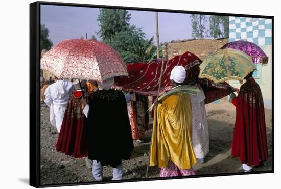 Palm Sunday Procession, Axoum (Axum) (Aksum), Tigre Region, Ethiopia, Africa-Bruno Barbier-Framed Stretched Canvas