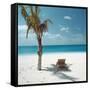 Palm Tree and Beach Chair-null-Framed Stretched Canvas